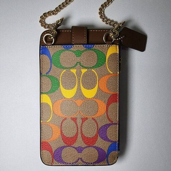 NWT Coach C9943 Pride Phone Crossbody In Rainbow Signature Canvas - Picture 2 of 3